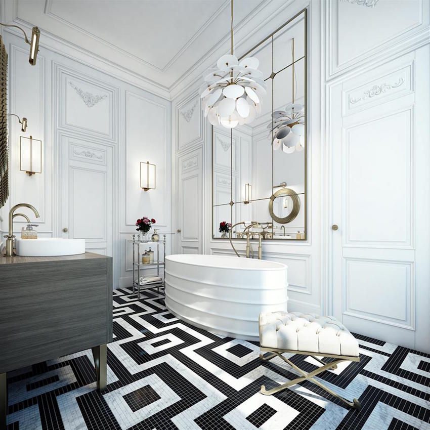 10 Eye-Catching and Luxurious Black and White Bathroom Ideas