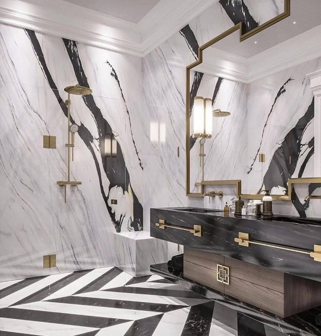 Gorgeous Black and White Marble Bathrooms You Won't Be Able to Resist