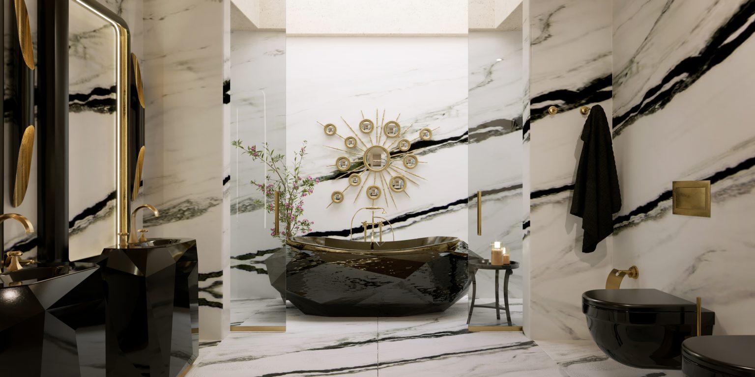 Gorgeous Black and White Marble Bathrooms You Won't Be Able to Resist