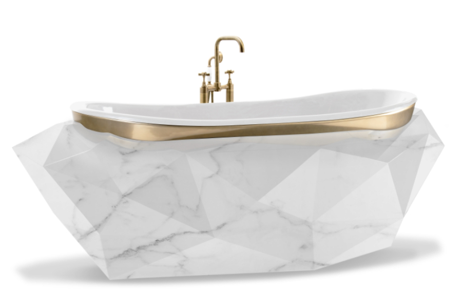 White bathrooms are amazing, this is the Darian Faux Marble Bathtub.