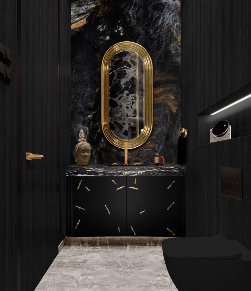 Bathroom Decor Ideas For Small Spaces Colosseum Mirror Baraka Washbasin Black Marble Modern Bathroom