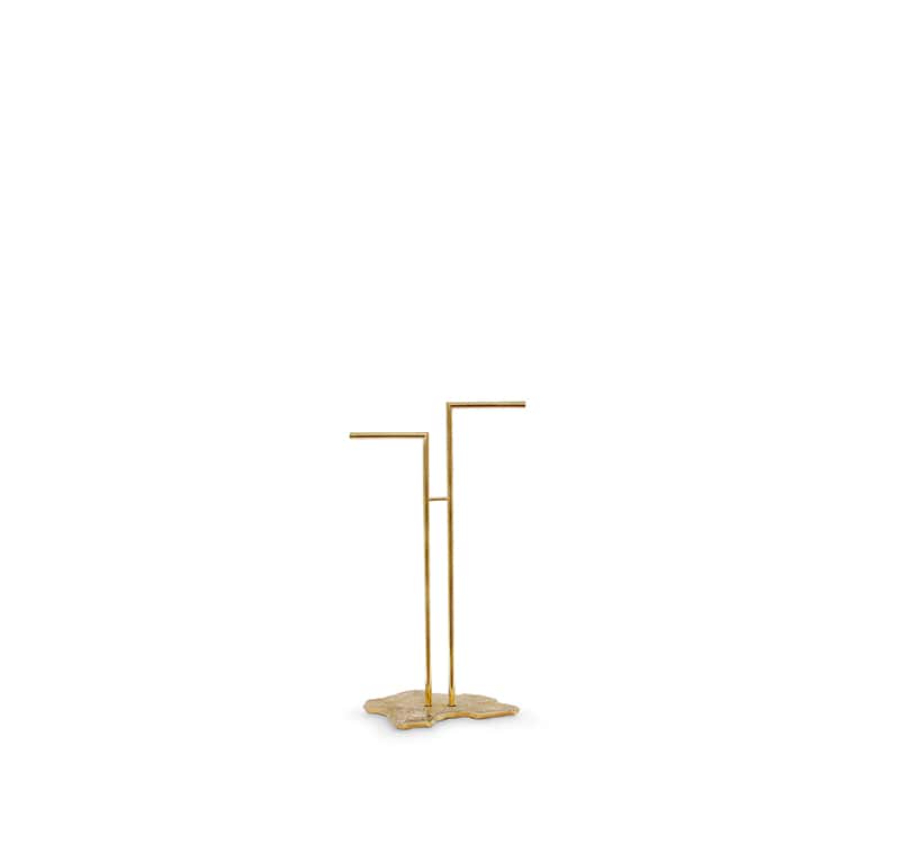 Bathroom ideas with the Eden Towel Rack made of polished casted brass
