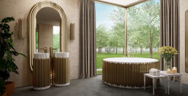 Bathroom Inspirations That Look Like a Private Retreat Symphony Bathtub and Freestanding Colosseum Mirror Window View