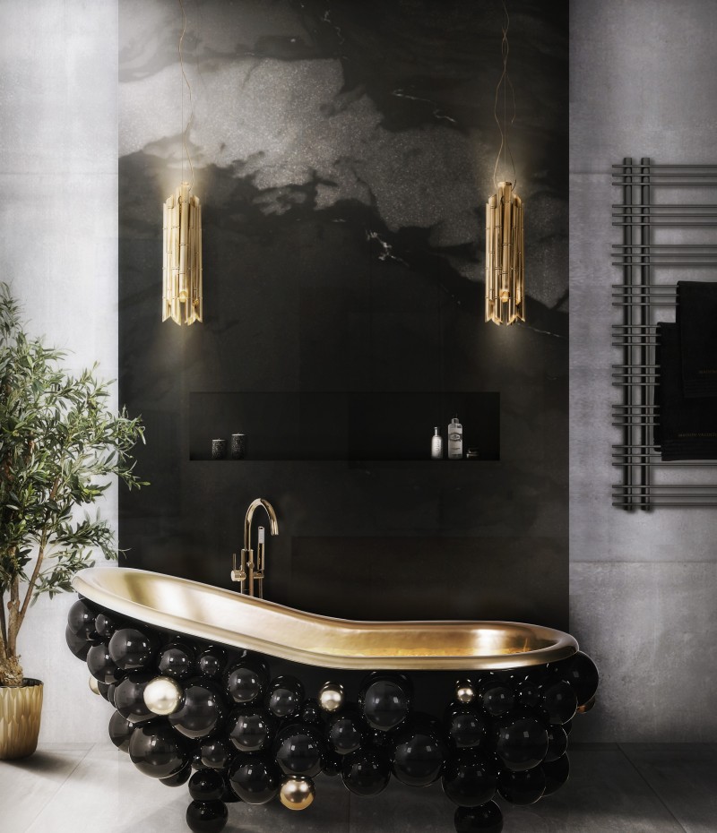 Bathtubs To Enjoy Your Relax Moments Newton Bathtub Black and Gold Spheres