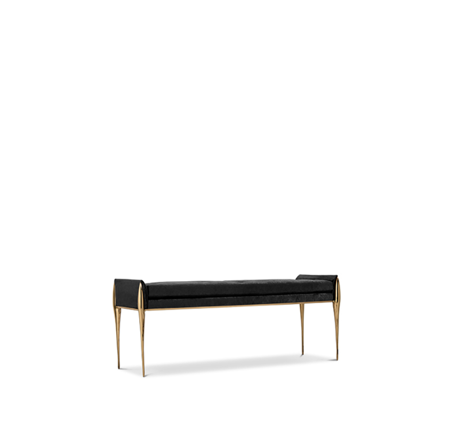 Closet ideas with the Stilleto Bench with the  brass stiletto legs that are inspired by high heels