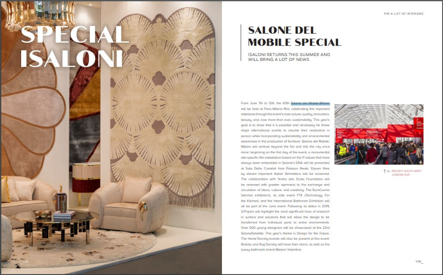 Design Inspiration from the Third Issue of The Home'Society Magazine iSaloni 2022 Magazine Page