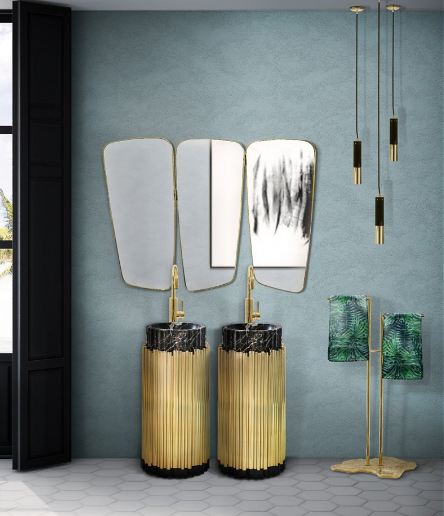 Lighting Ideas That Will Revolutionize Your Bathroom Design Ike Pendant Lamp Symphony Freestanding and Eden Towel Rack