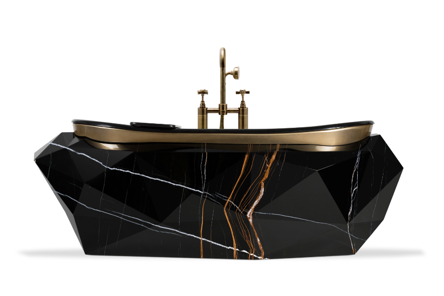 Black Marble Bathrooms To Impress Diamond Faux Marble Bathtub Black Marble Product Image