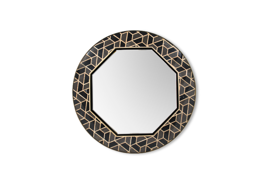 Black Marble Bathrooms To Impress Tortoise Mirror Marble Details Product Image