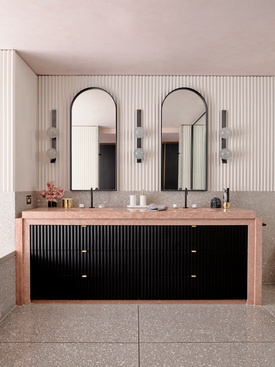 Bathroom Inspiration with Greg Natale Luxury Bathroom Modern Touch The Dawes Point House Bathroom Vanity Set Two Mirrors