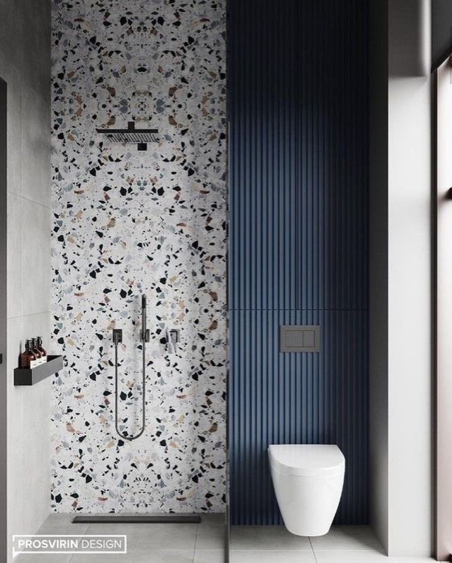 Bathroom Style A Terrazzo Inspired Luxury Bathroom Bath space Terrazzo Inspiration Blue Tones