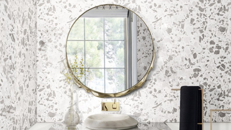 Bathroom Style A Terrazzo Inspired Luxury Bathroom Lapiaz Washbasin Magma Mirror Details