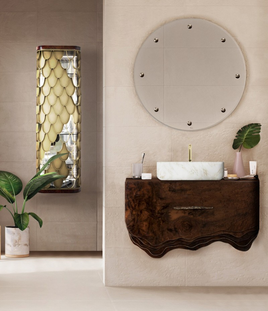 Luxury Bathrooms Vanities That Impress Huang Suspension Cabinet Glimmer Mirror