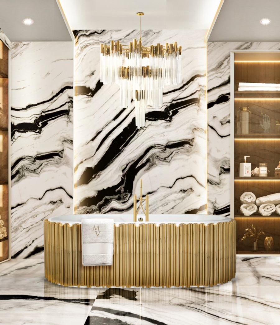 Luxury Bathrooms White Palette That Will Blow Your Mind Symphony Bathtub White and Black Marble Wall