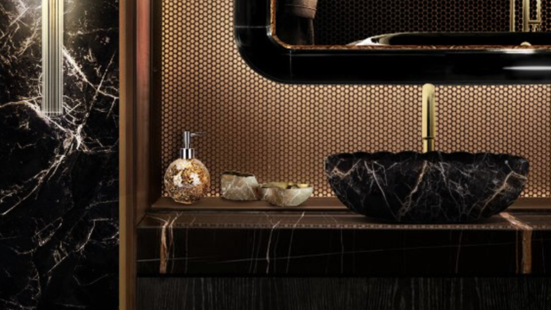 Small Bathroom Designs How To Achieve A Perfect Oasis Black and Gold Luxury Bathroom Lotus Vessel Sink