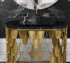 Washbasins To Level Up Your Modern Bathroom Koi Single Washbasin Gold Details Marble Surfaces