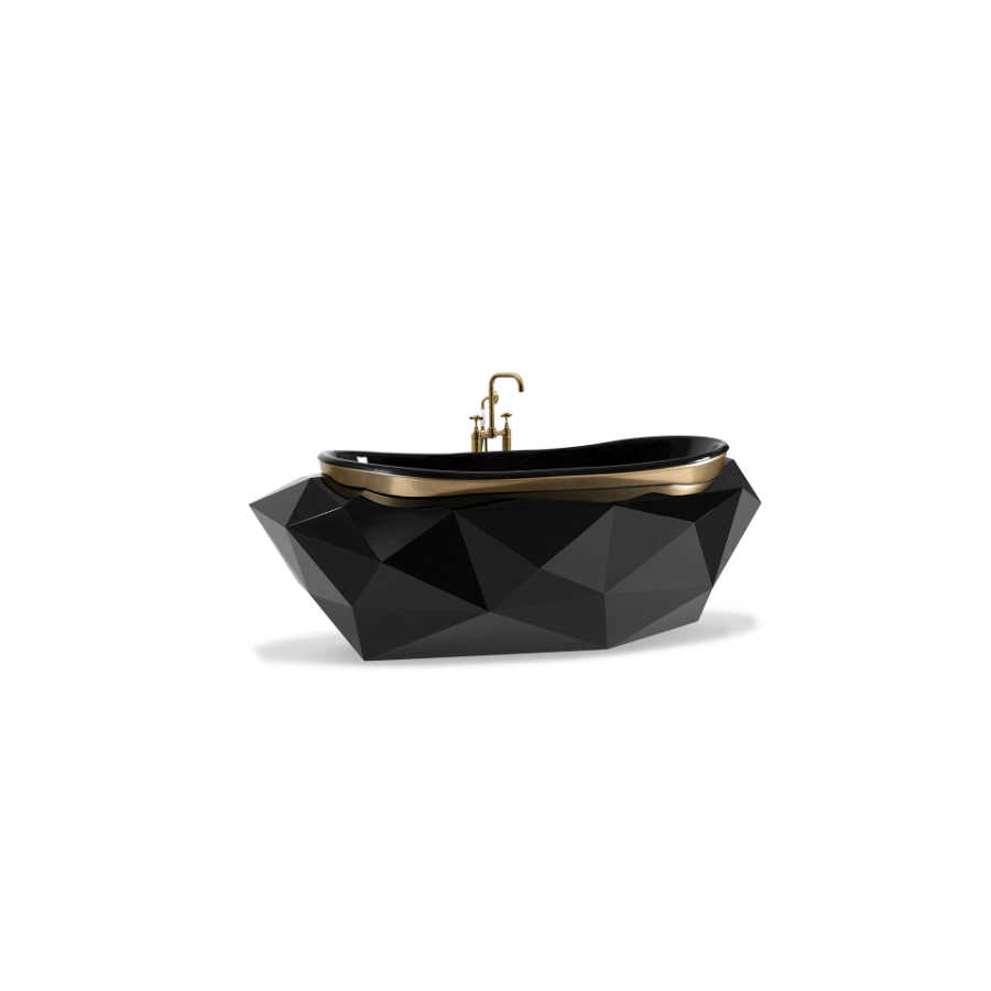 Diamond Freestanding Bathtub in High Gloss Varnish