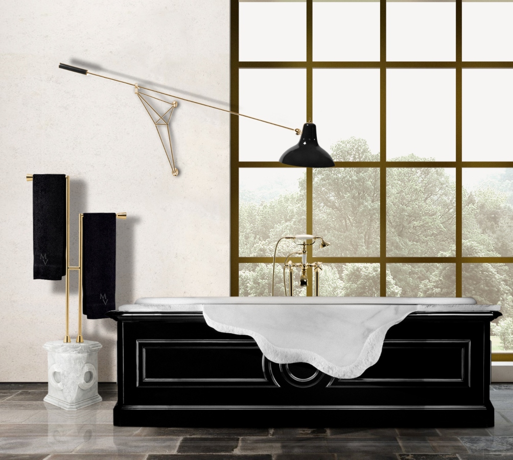 Best Bathtubs for a Modern Bathroom Style: modern bathroom with Petra bathtub and petra towel rack